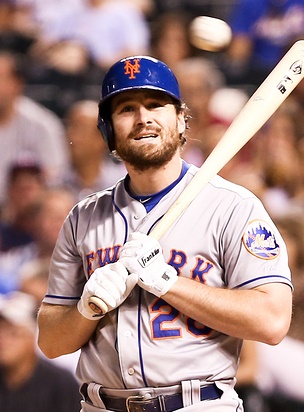 DENVER-AUG 21: New York Mets infielder Daniel Murphy stands at t