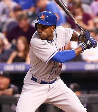 DENVER-AUG 21: New York Mets outfielder Curtis Granderson waits