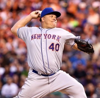 DENVER-AUG 21: New York Mets pitcher Bartolo Colón pitches durin