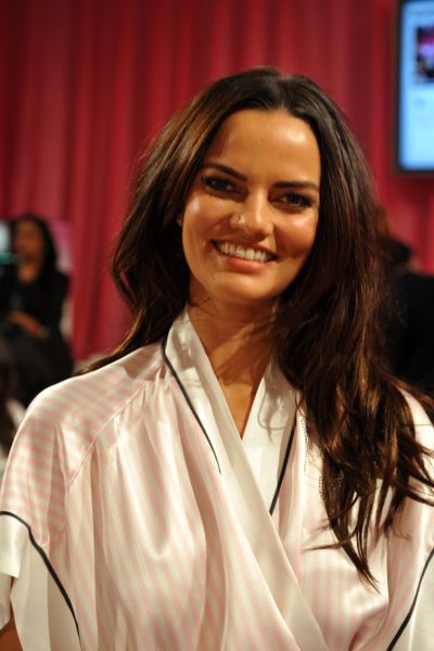 NEW YORK, NY - NOVEMBER 13: Model Barbara Fialho poses backstage